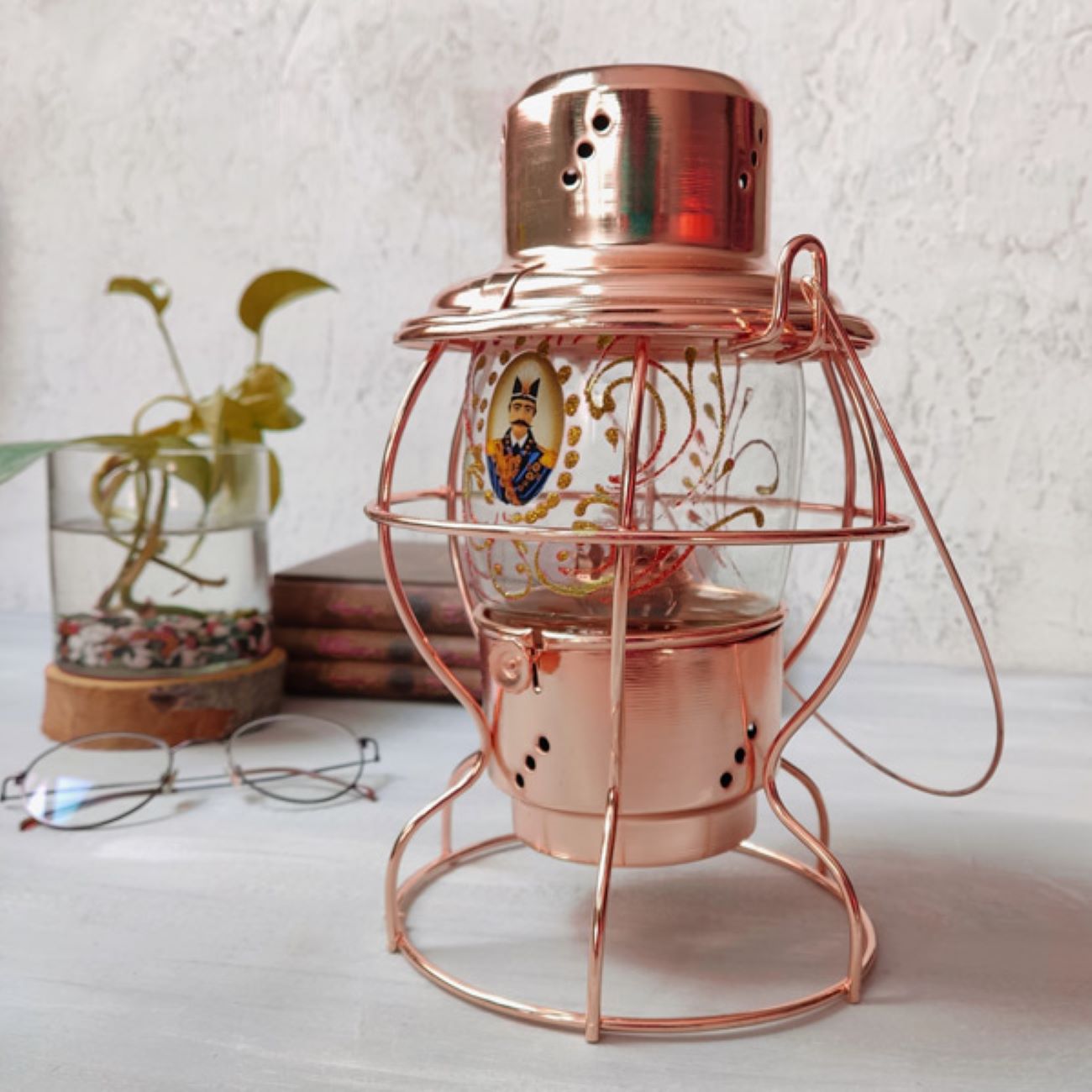 Persian Copper Oil Lamp Traditional & Hammered