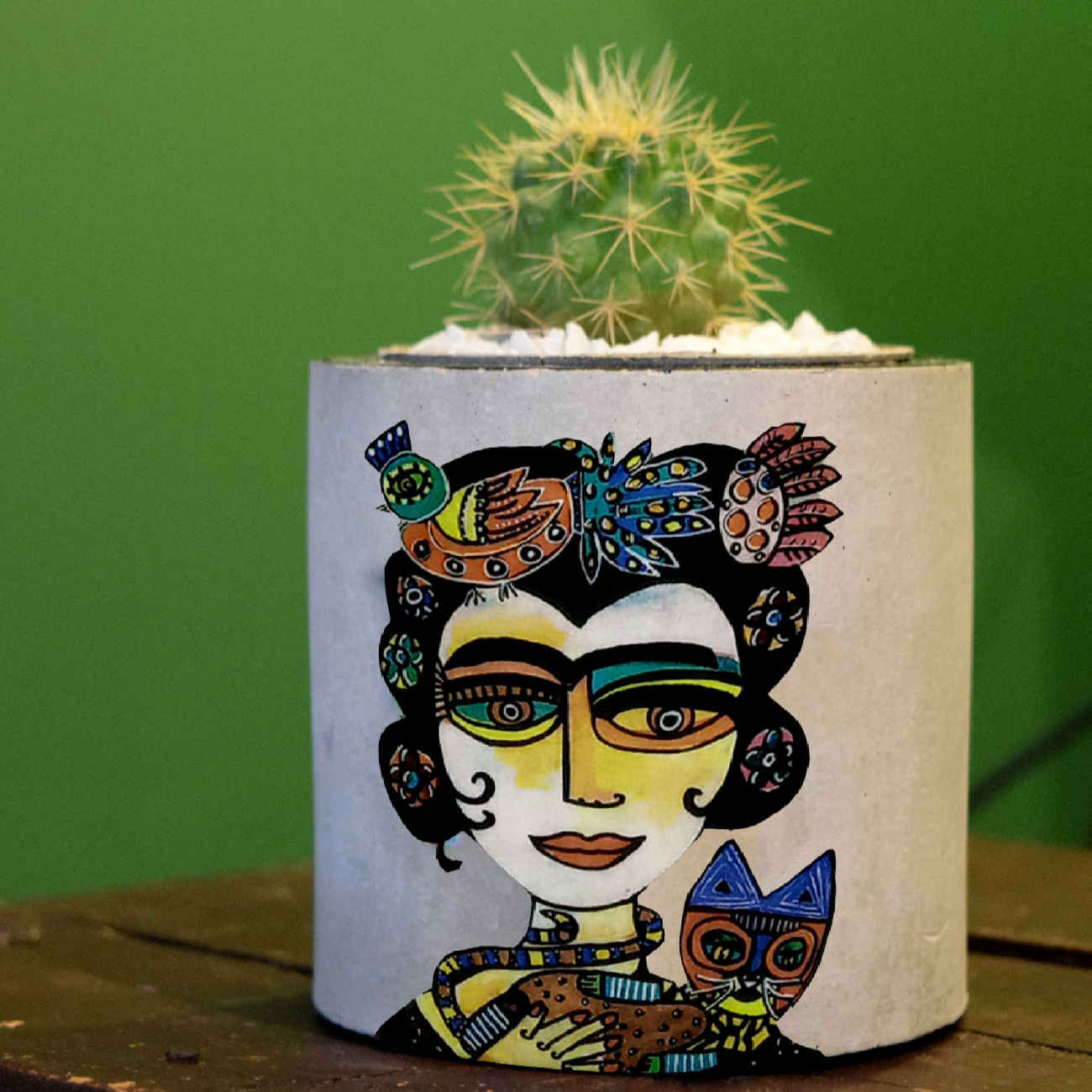 Persian Elegance Concrete Vase Handcrafted in Gray