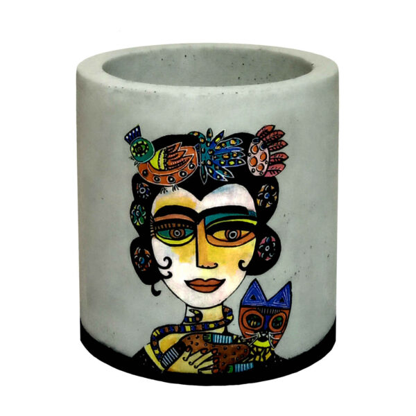 Persian Elegance Concrete Vase Handcrafted in Gray