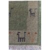 Persian Gabbeh Rug with Wool Original Handwoven in Fars Animal Motifs Sage Green