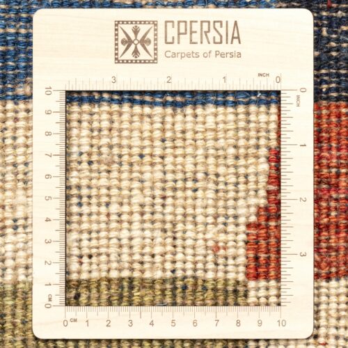 Persian Gabbeh Wool Rug Authentic Handwoven in Fars Checkered