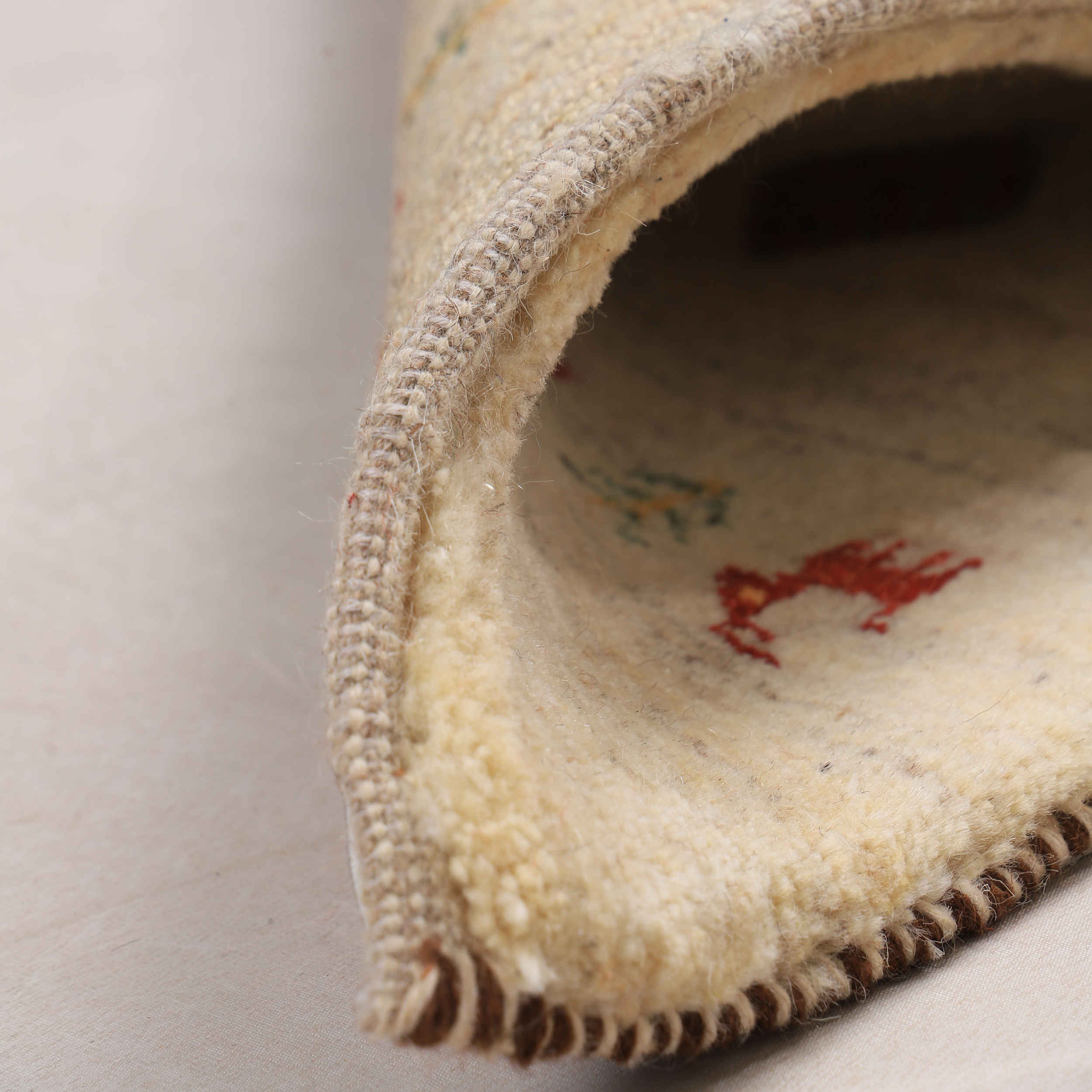 Persian Gabbeh Wool Rug Genuine Handwoven in Khorasan Animal & Tree Motifs