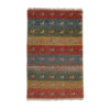 Persian Gabbeh Wool Rug Handwoven in Fars Striped with Animal Motifs