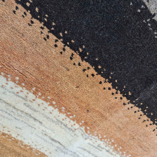 Persian Gabbeh Wool Rug Handwoven in Isfahan Striped Brown