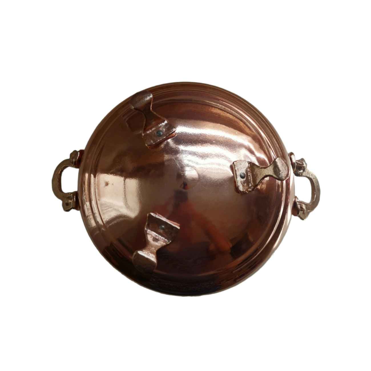 Persian Hammered Handcrafted Copper Bowl Footed Style