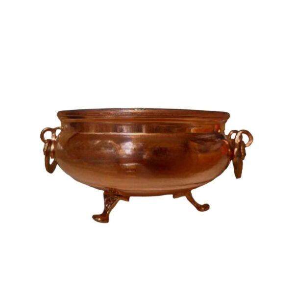 Persian Hammered Handcrafted Copper Bowl Footed Style