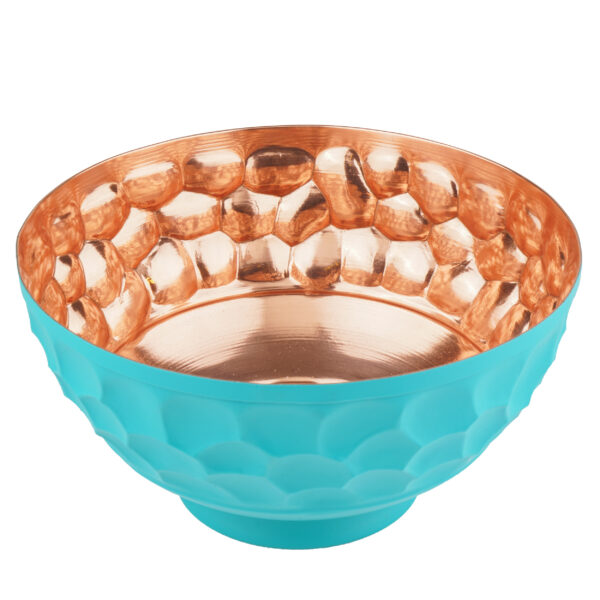 Persian Handcrafted Copper Bowl in Turquoise