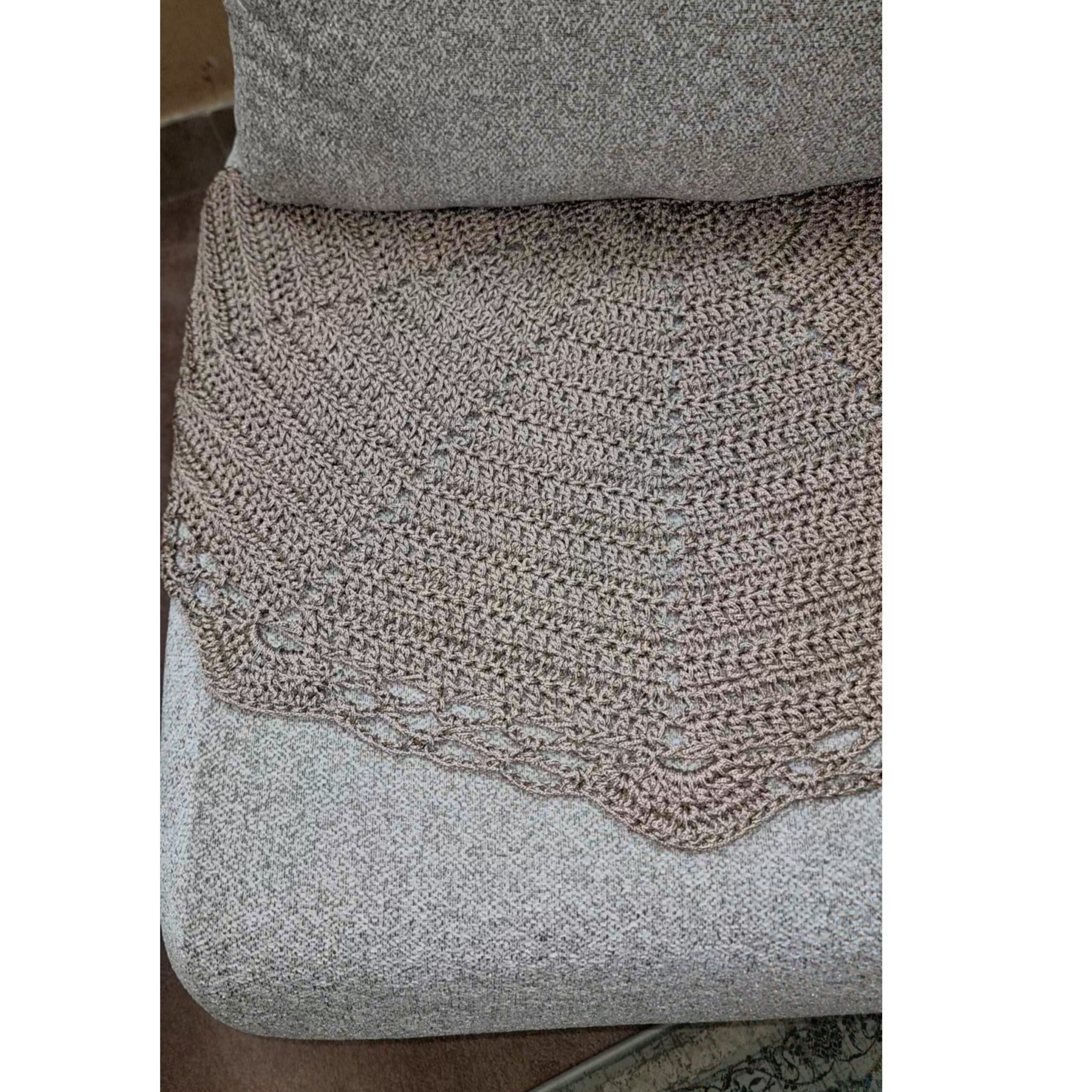 Persian Handwoven Boho Macrame Floor Rug in Brown