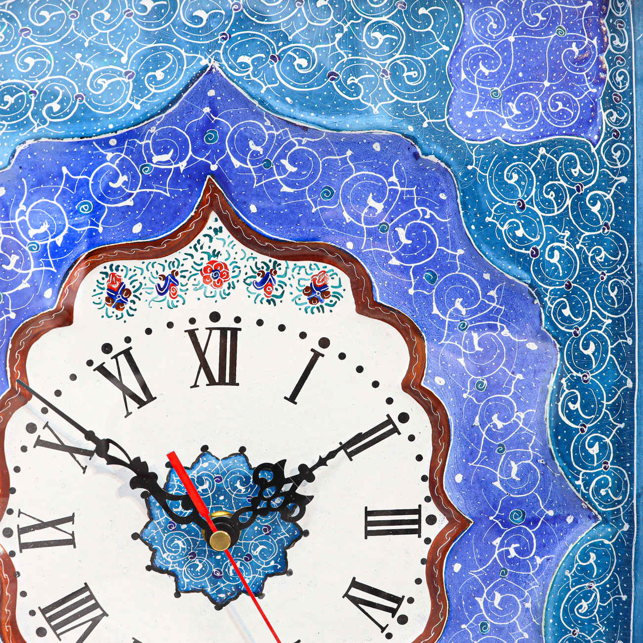Persian Inspired Wooden Wall Clock – Khatam Marquetry