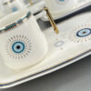 Persian Porcelain Tea & Coffee Set with Evil Eye Design in White