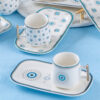 Persian Porcelain Tea & Coffee Set with Evil Eye Design in White