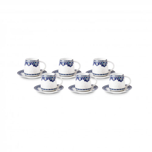 Persian Porcelain Tea & Coffee Set with Geometric Design