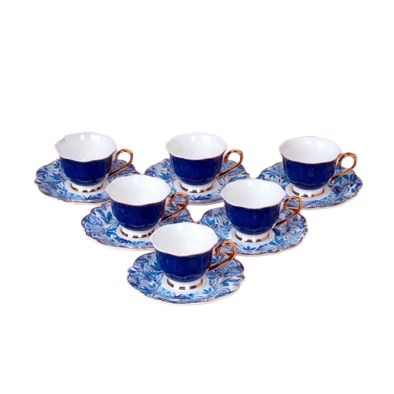 Persian Porcelain Tea & Coffee Set with Leaf Design