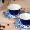 Persian Porcelain Tea & Coffee Set with Leaf Design