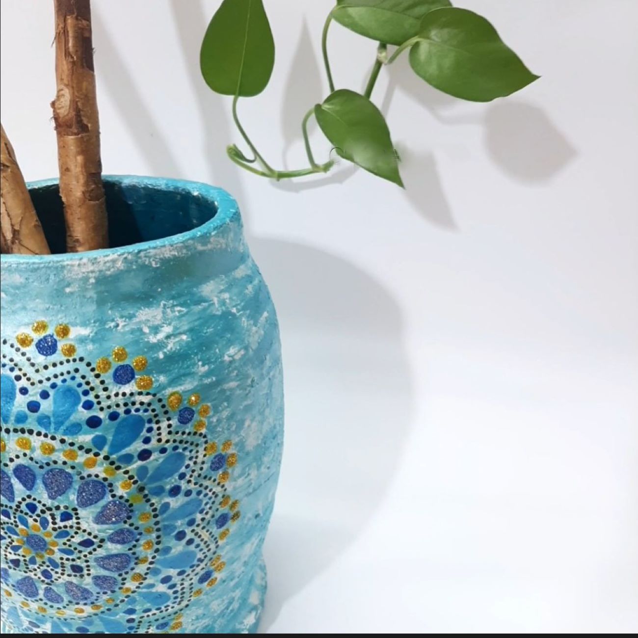 Persian Pottery Kashk Sab Lanjin – Traditional Teghar in Dotted Art Design