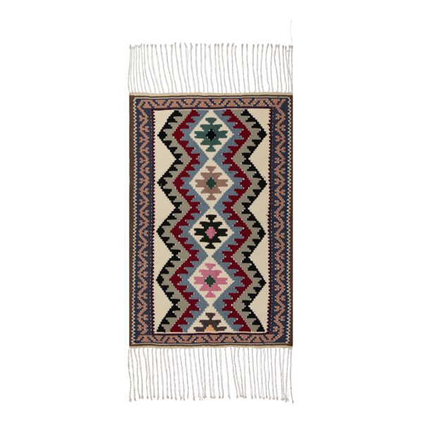 Persian Qashqai Kilim Rug Authentic Handwoven Cream