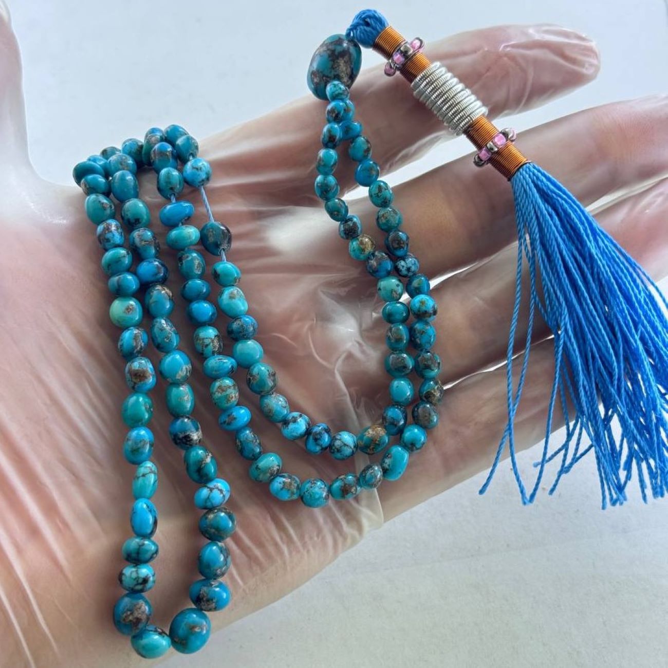 Persian Neyshabur Turquoise Rosary: 101 Prayer Beads Tasbih