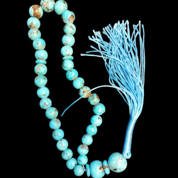 Persian Neyshabur Turquoise Rosary: 33 Prayer Beads Tasbih