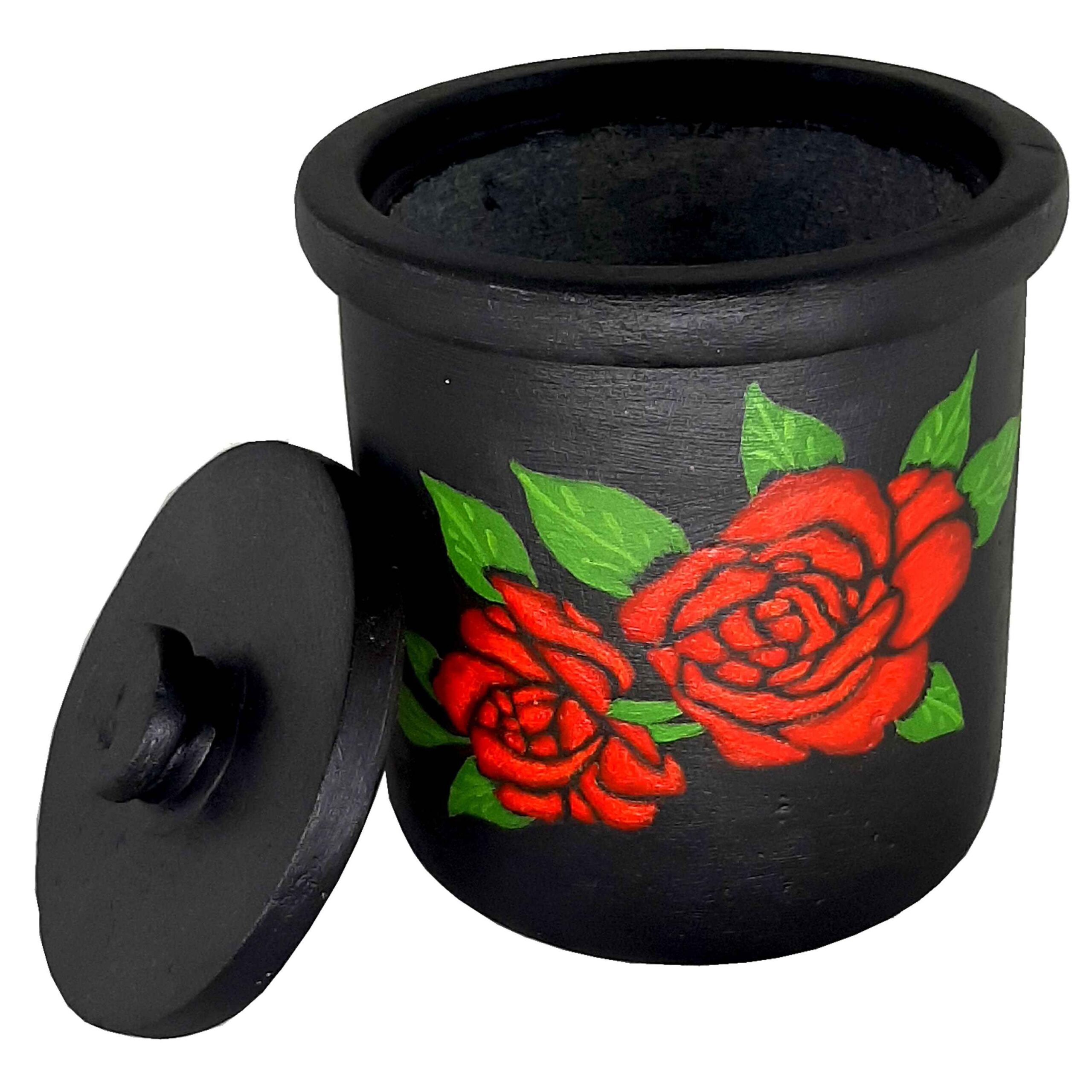 Persian Stone Dizi Pot for Abgoosht with Rose Design