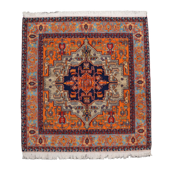 Persian Wool Carpet Hand-Knotted in Isfahan Herati Orange