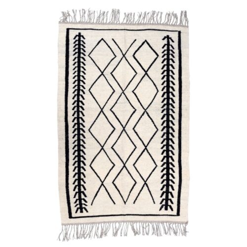 Persian Wool Kilim Rug Original Handwoven in Ardabil White