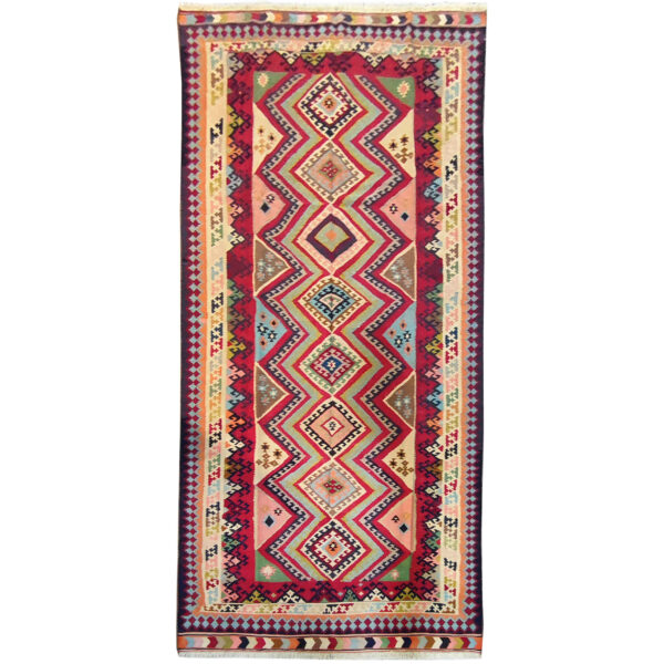 Persian Wool Kilim Runner Rug Authentic Handwoven in Tabriz Qashqai