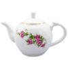 Porcelain Serving Teapot with Floral Design in White