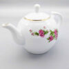 Porcelain Serving Teapot with Floral Design in White