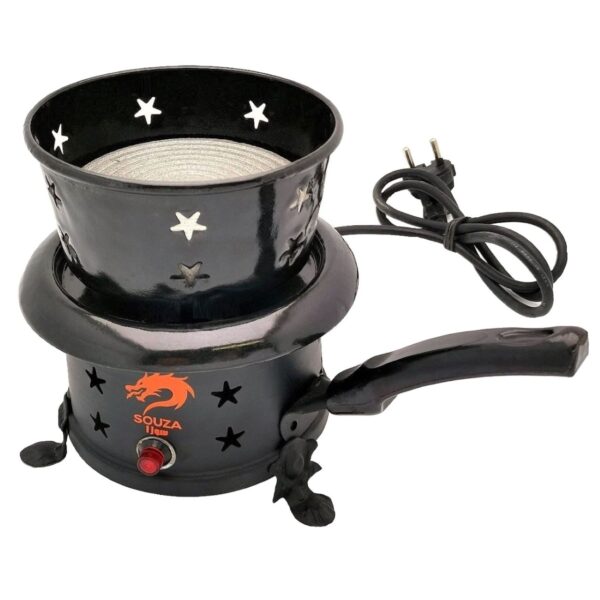 Portable Electric Charcoal Burner - 650W Countertop with Power Indicator Light