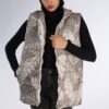 Puffer Jacket for Women Sleeveless Zipper with Leaf Design