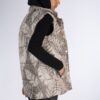 Puffer Jacket for Women Sleeveless Zipper with Leaf Design
