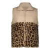 Puffer Jacket for Women Sleeveless Zipper with Leopard Design