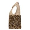 Puffer Jacket for Women Sleeveless Zipper with Leopard Design