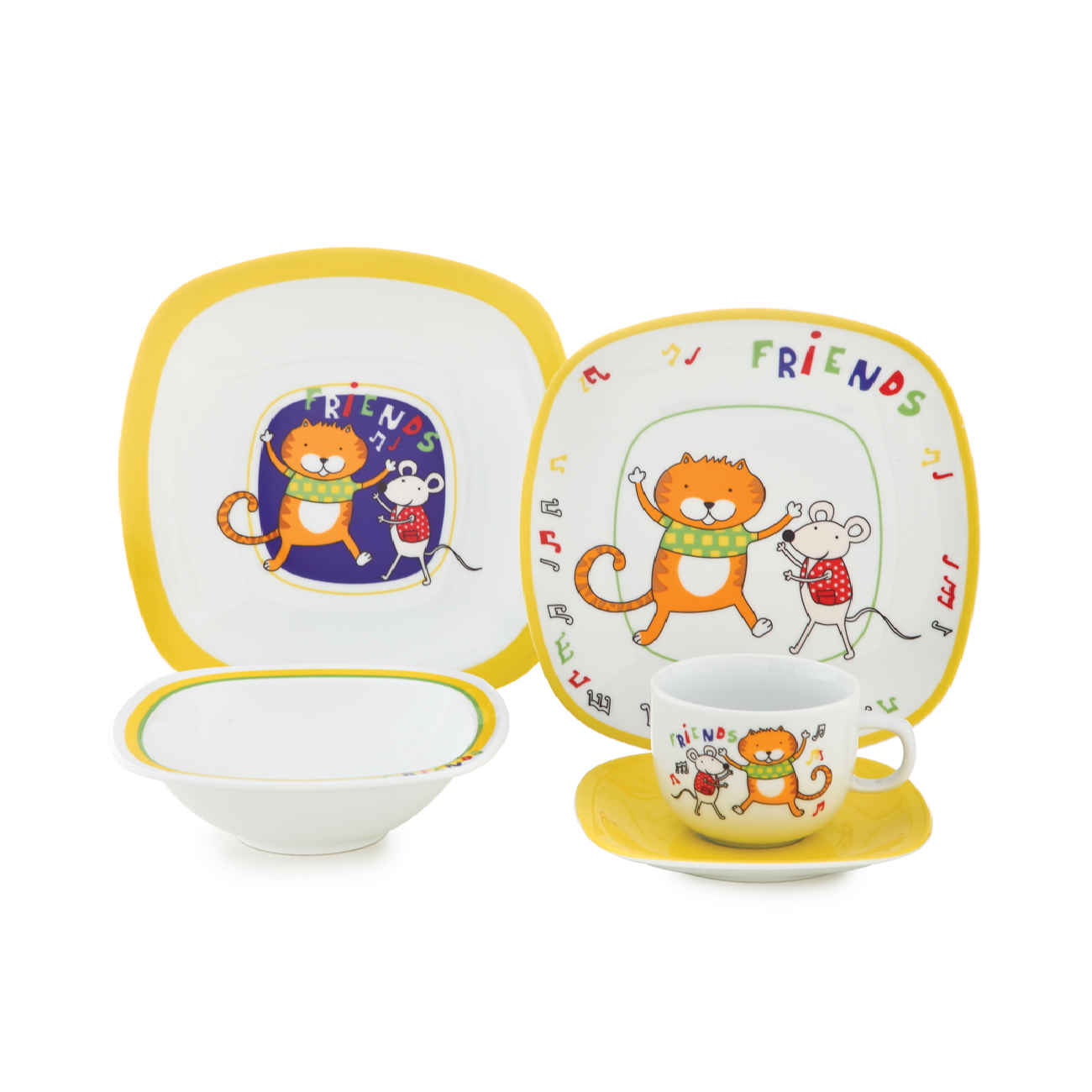 Iranian Porcelain Meal Set by Zariniran 5-Piece Child’s – Friends Design