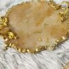 Resin Serving Tray Hand Painted with Handles in Golden