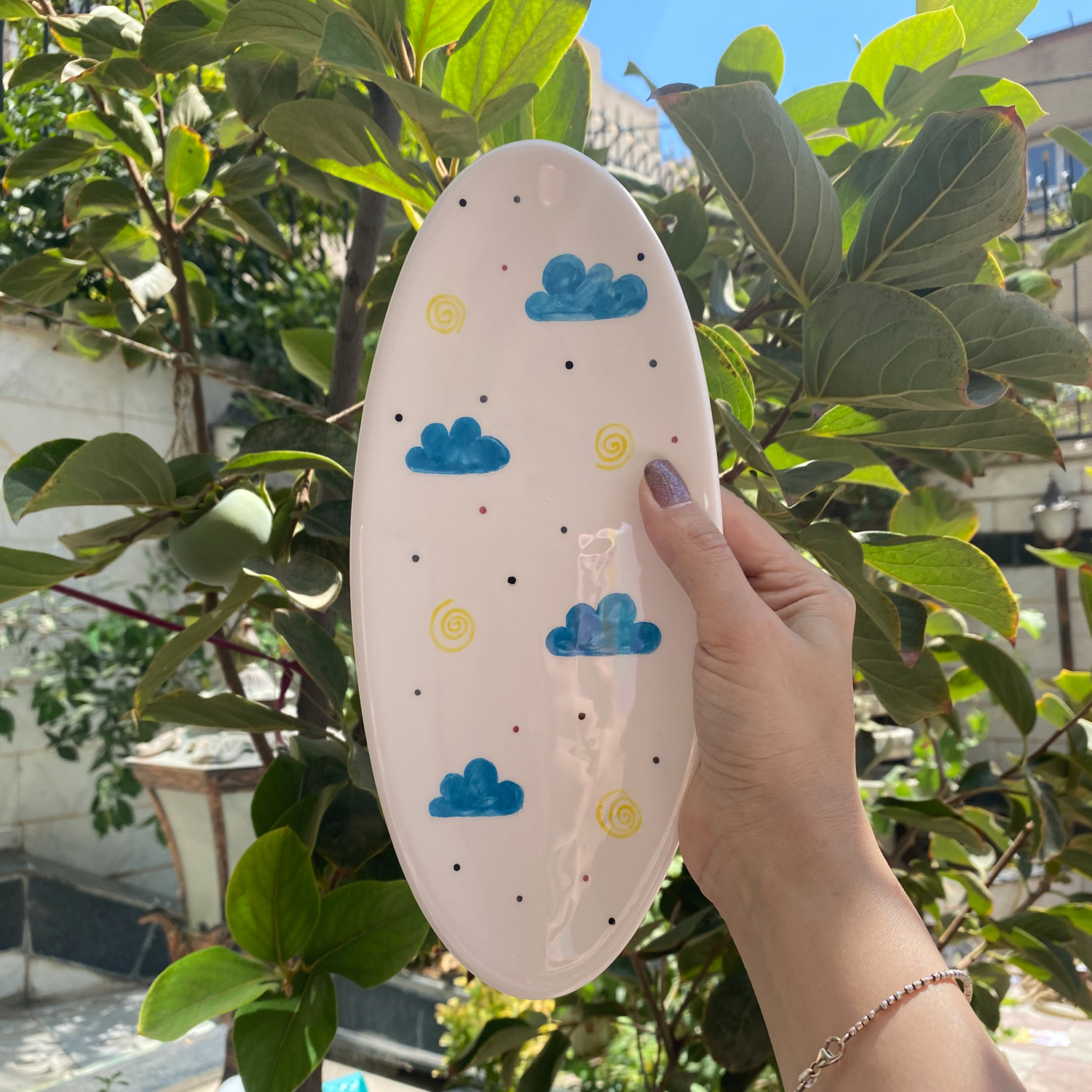 Serving Ceramic Tray Artistic Hand Painted