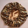 Silk Satin Bonnet Night Sleep Hat for Women in Leopard Design