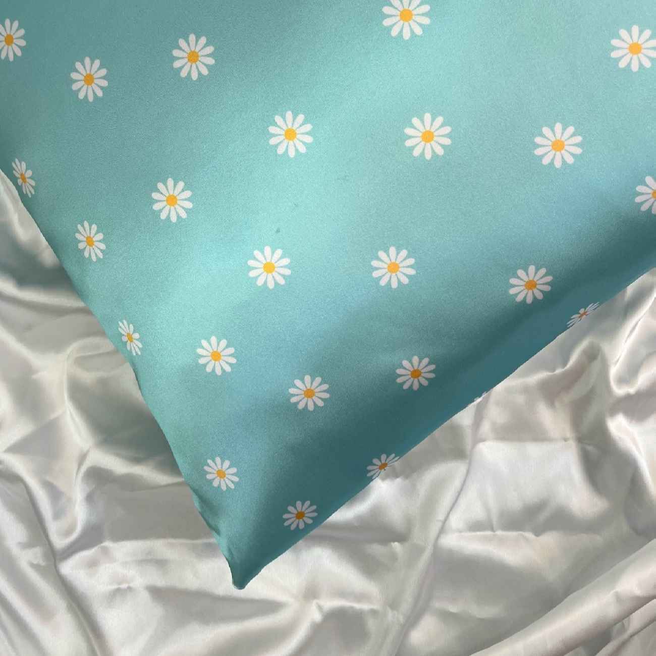 Silken Pillowcase with Standard Sized & Floral Design