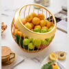 Stylish Wire Fruit Basket in Golden Functional & Chic