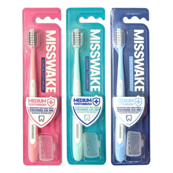 Medium Toothbrush for Optimal Oral Care - Misswake Clinical (Pack of 3)