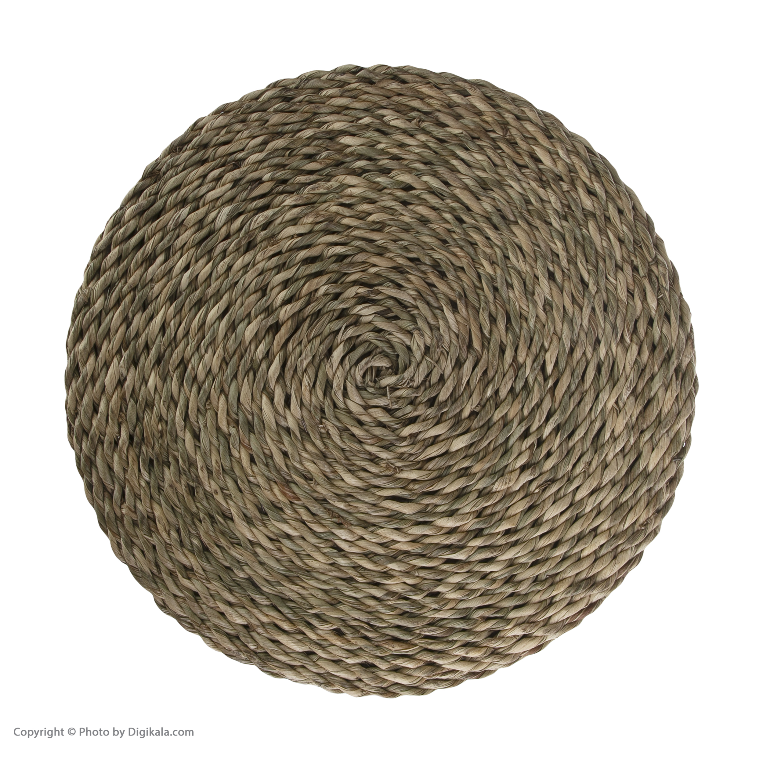 Footstool with Wooden Legs & Wicker Top