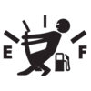 Unique Car Sticker in Black with Fuel Gauge Design