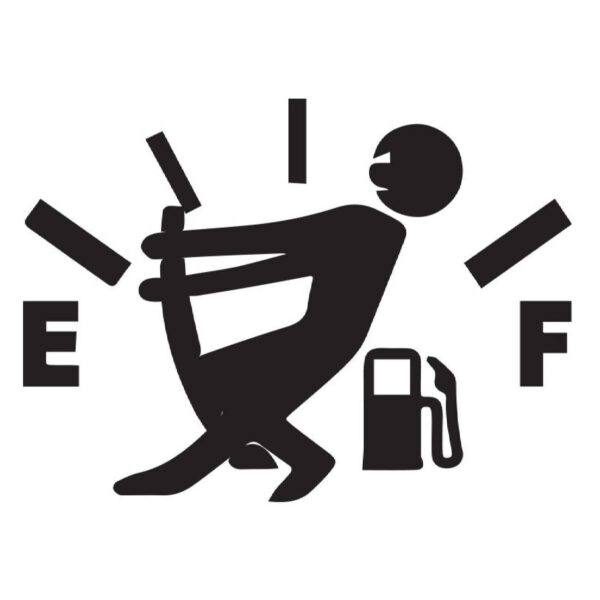 Unique Car Sticker in Black with Fuel Gauge Design