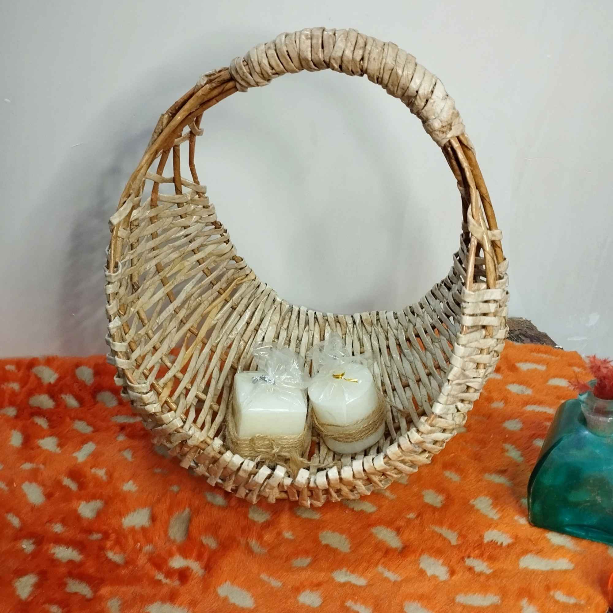 Versatile Handwoven Wicker Basket with Handle