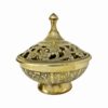 Vintage Brass Sugar Bowl with Intricate Lid Design