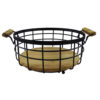 Wire Fruit Basket with Natural Wooden Base with Handle