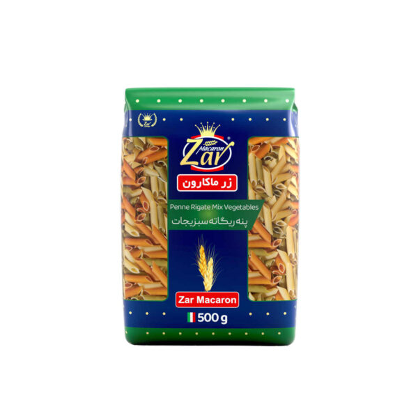 Zar Macaroni Vegetable Penne Rigate - 500g: Nutritious Pasta with Spinach and Paprika