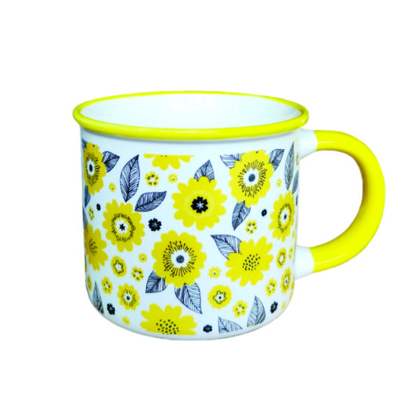 Artistic Ceramic Mug - Flower-Inspired Design