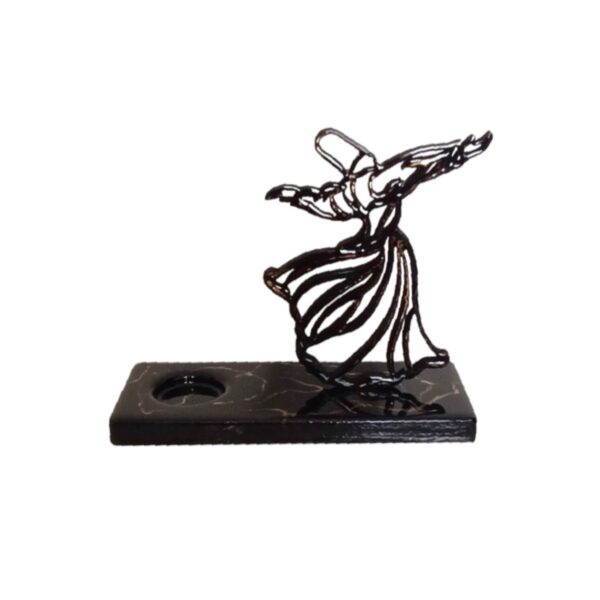 Artistic Resin Candle Holder - for Home Decor with Sama Dance Design