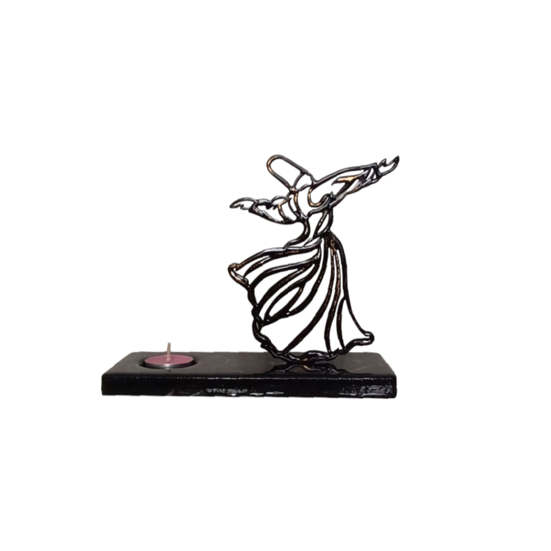 Artistic Resin Candle Holder – for Home Decor with Sama Dance Design